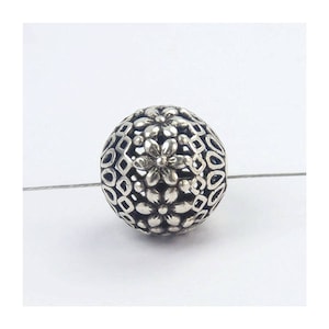 Bali filigree oxidised 925 Sterling Silver bead 16.5mm1 bead jewellery supplies silver findings for jewellery making F190B