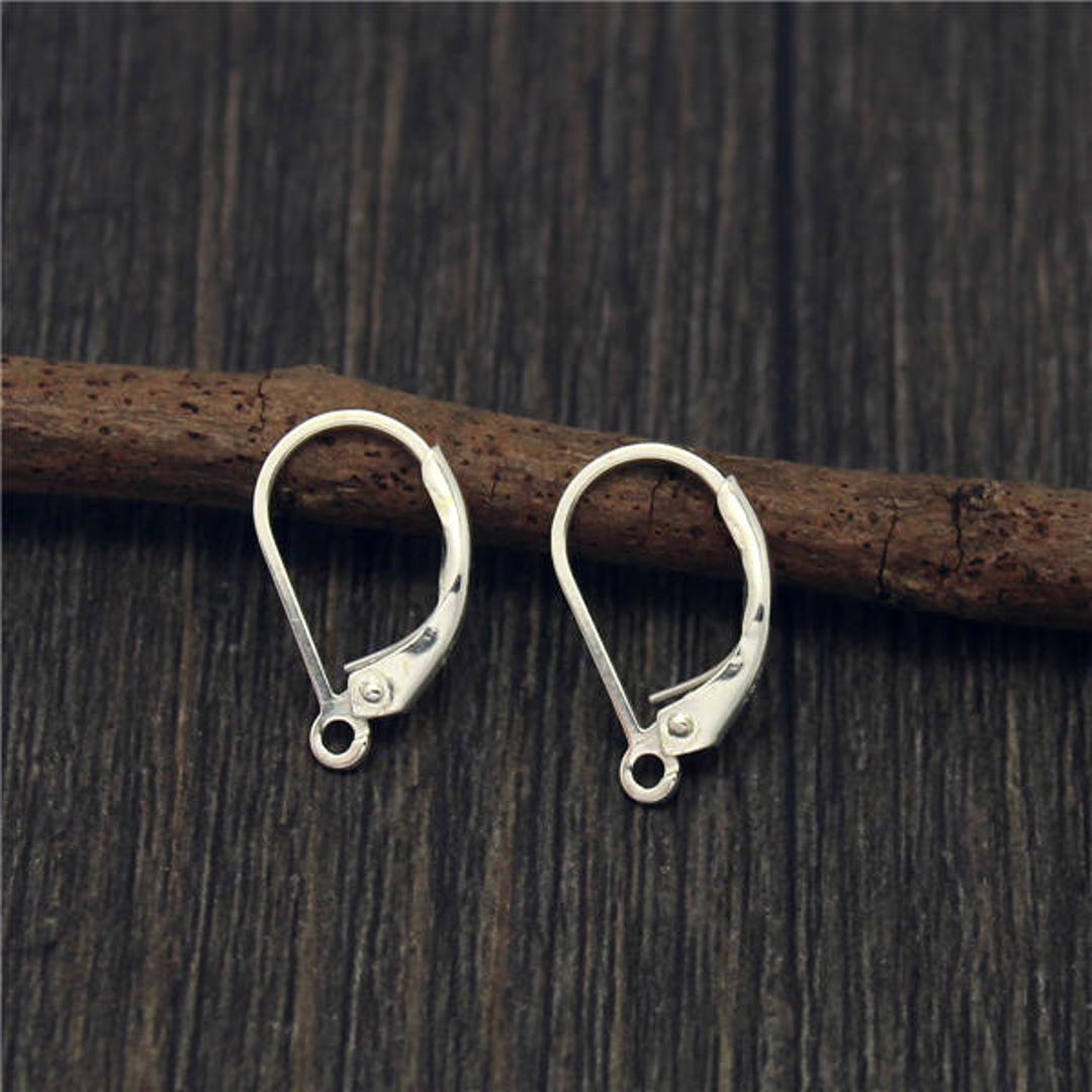 1 Pair Solid 925 Sterling Silver 9x15mm Leverback Earring - Etsy