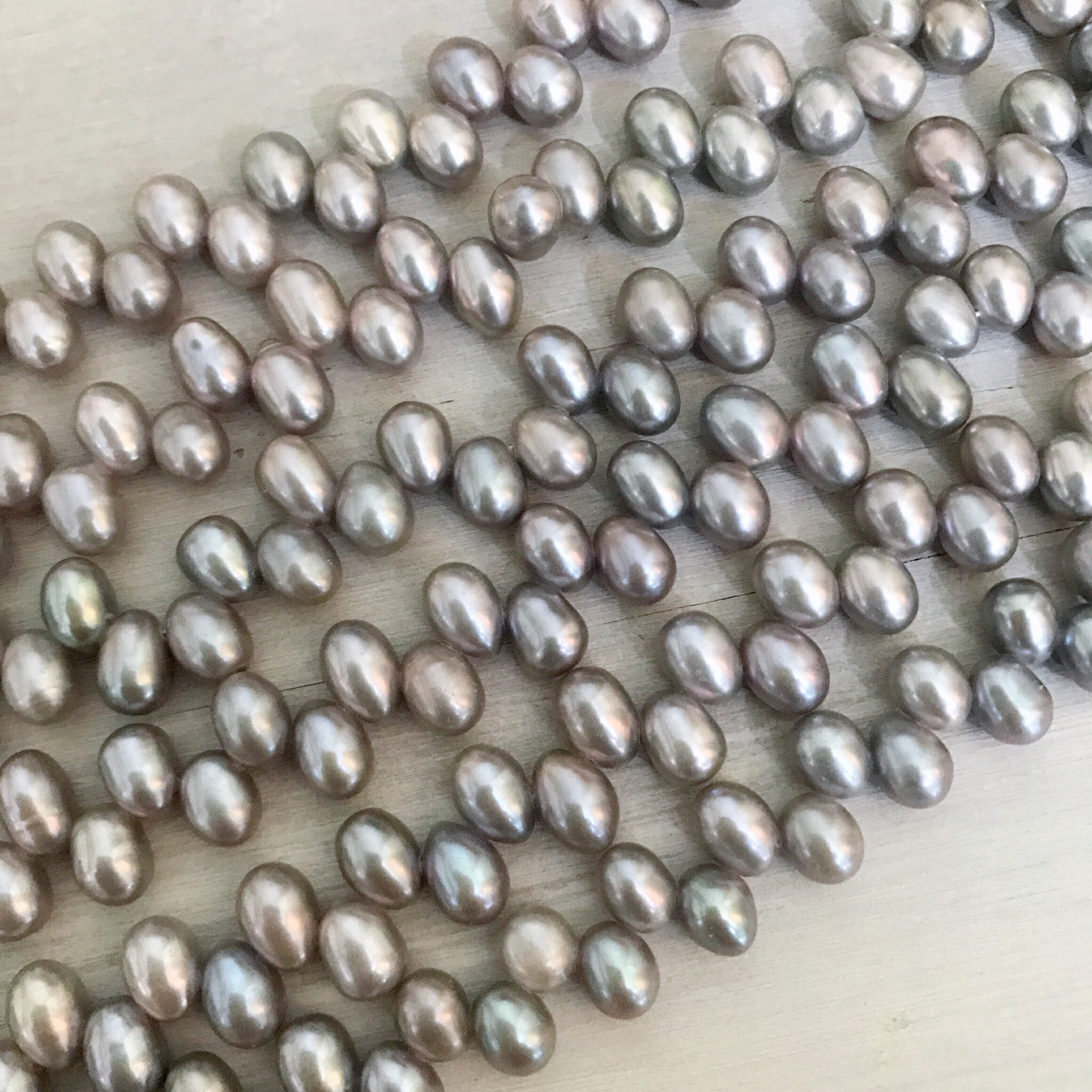Fresh Water Grey Pearl Good Lustre Sidedrilled 5x7mm Pearls Etsy UK