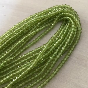 AAA + natural peridot 3.8mm faceted rondelles 1 strand 7 inches green sparkly gemstone for jewelry making GS 265FZ