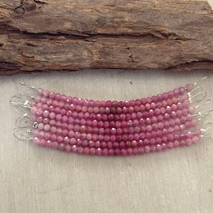 Natural shaded ruby 3.2mm faceted round beads 7cm per strand genuine  fuchsia gemstone for jewelry making GS367RUR