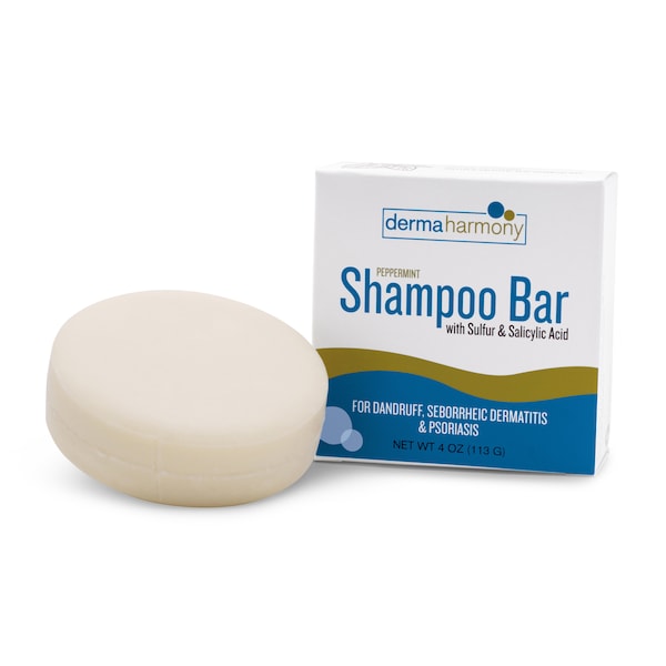 DermaHarmony Dandruff Shampoo Bar - Sulfur & Salicyic Acid with Natural Peppermint