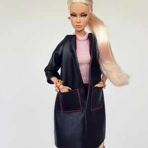 Poppy Parker Doll Black Faux Leather Coat. - Etsy