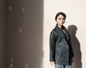 Op mannen geïnspireerde blazer voor Poppy Parker-pop Integrity Toys Fashion Royalty NU Face Barbie