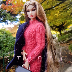 Knitted Dress for Poppy Parker Integrity Toys Fashion Royalty NU Face Barbie 12 inch doll