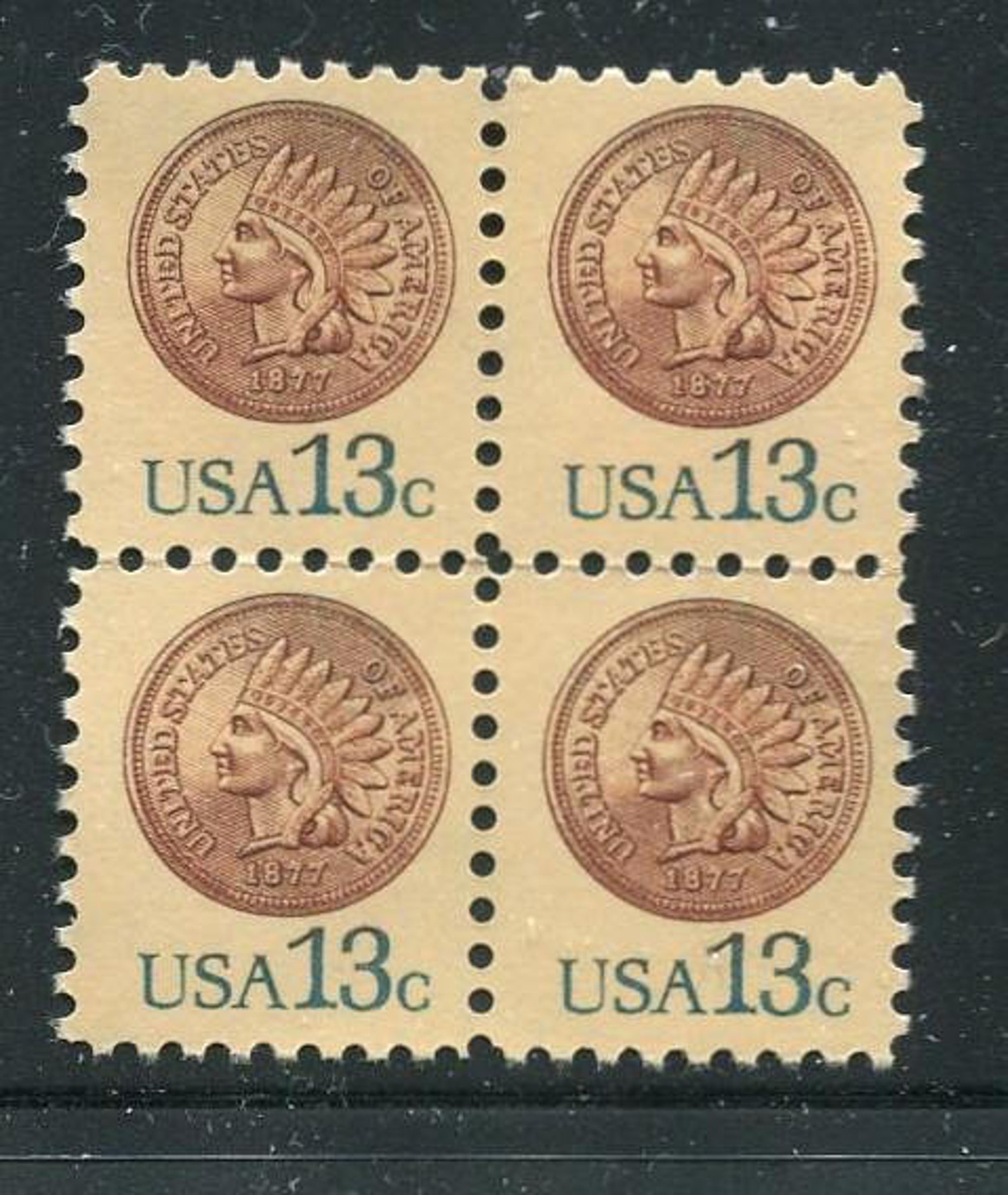 Indian Head Penny / 20 13 cent Stamps /Tan And Brown Postage Etsy