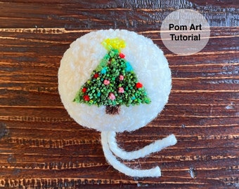 Christmas Tree Pom Art Tutorial