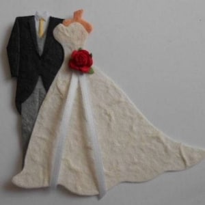 Confezione da 2 decorazioni formali per la sposa e lo sposo, per cartoline e creazioni