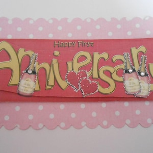 Pack 2 Happy 1st Wedding Anniversary Embellishment Topper para cartas y artesanías