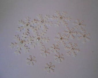 Pack 15 Mixed Snowflakes White Glitter Embellishments for cards and crafts