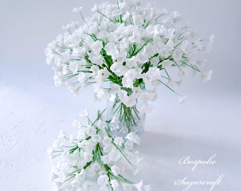 Realistic Sugar Gypsophila, Handcrafted Vegan Filler Flowers, Professional Bakery Grade Cake Toppers