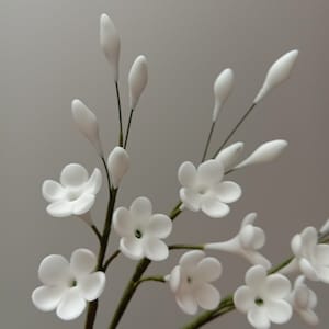 Bespoke Sugarcraft - Sets of sugar blossoms and buds on stem, Made to order cake toppers, High grade sugar flowers, UK supplier