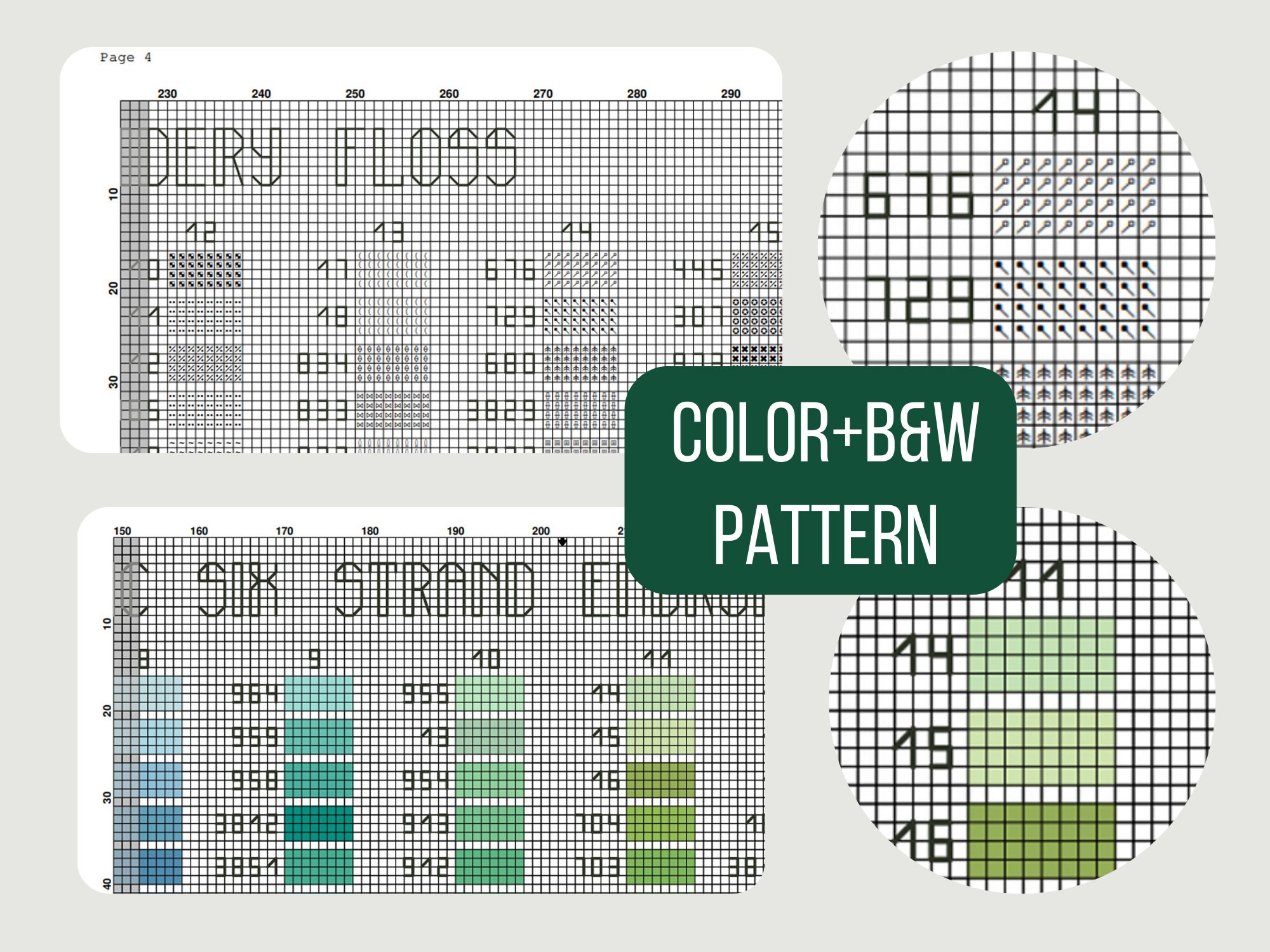 DMC Threads Color Card Cross Stitch Pattern PDF Download - Etsy