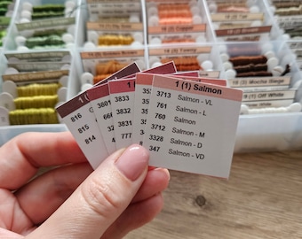 Conjunto de sistema de organización de bordado con hilo DMC: Organizador de puntadas impreso