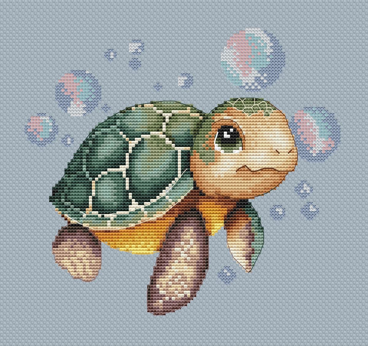 sea-turtle-cross-stitch-pattern-simple-easy-modern-xstitch-pdf-etsy