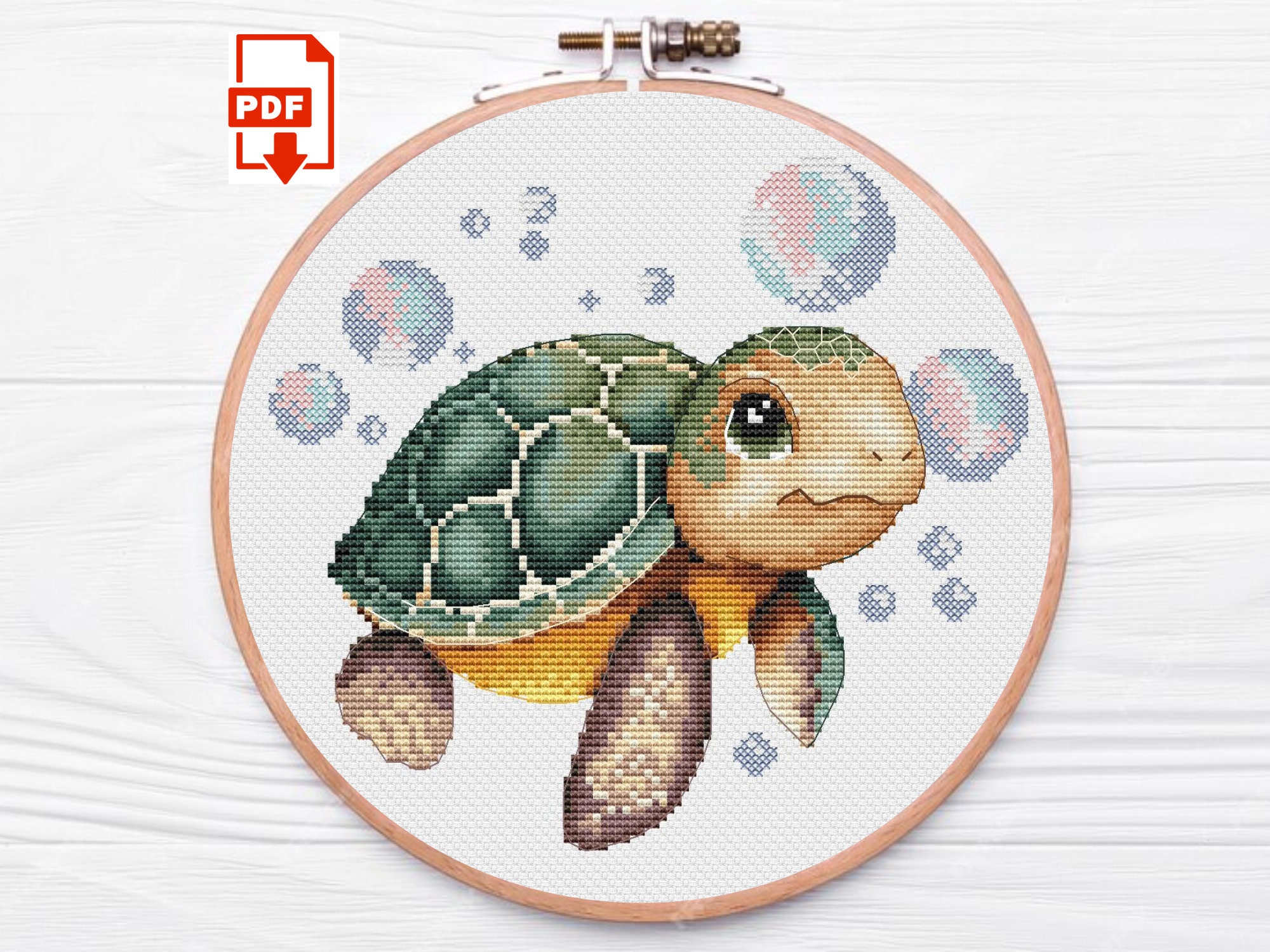 Sea Turtle Cross Stitch Pattern Simple, Easy, Modern Xstitch PDF - Etsy