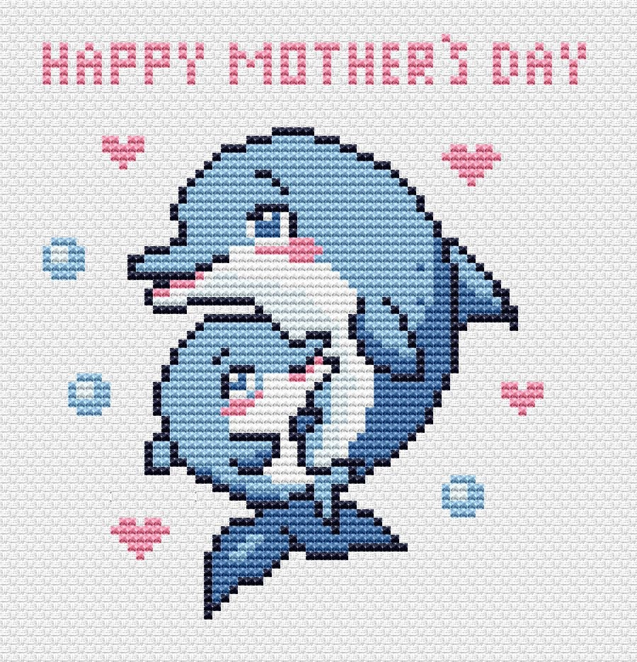 Point De Croix Kit Complet Adulte Dauphin 11CT Point De Croix Pré-imprimé Broderie DIY Enfants Adultes Décoration De La Maison 16x20 Pouces