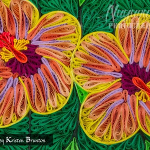 Quilled Paper Art, Hibiscus, Digital Download, Handmade, Mosaic, Flower, Garden, Wall Art, 1st Anniversary, Gift for her, Baby Shower