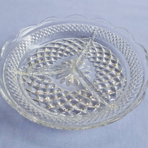 Wexford 3 Part Relish Dish, Anchor Hocking Sectioned Dish
