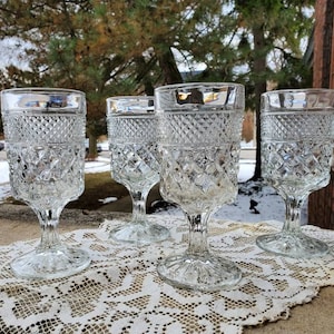 Wexford Water Glasses Set of 4, Vintage Stemware Set