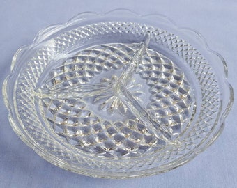 Wexford 3 Part Relish Dish, Anchor Hocking Sectioned Dish
