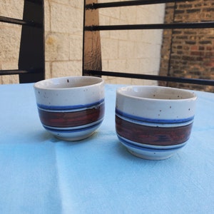 Vintage Henkellose Teetassen, 2er Set