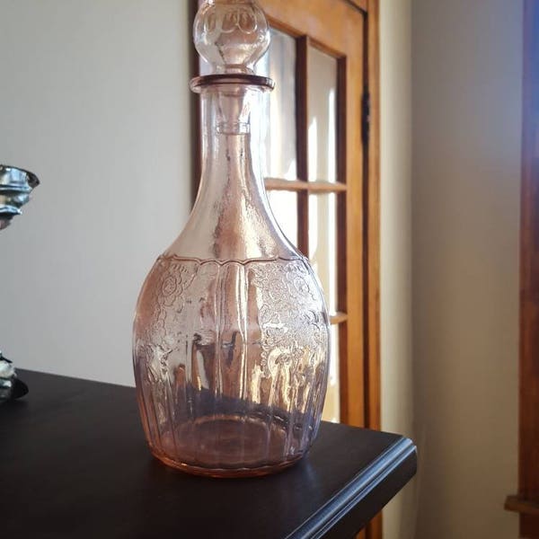 Pink Depression Decanter Etsy