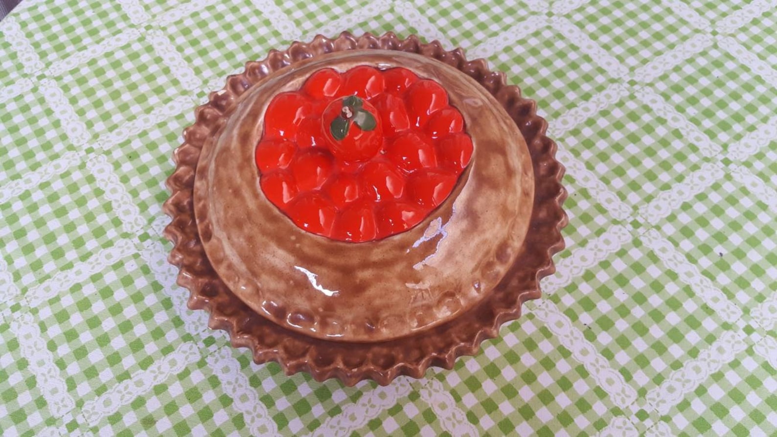 Vintage Apple Pie Dish With Lid Unique Apple Design Etsy