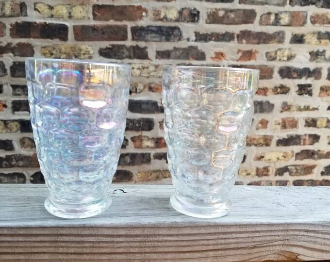 Set of 2 Iridescent Water Glass From Federal Glass is the Jubilee