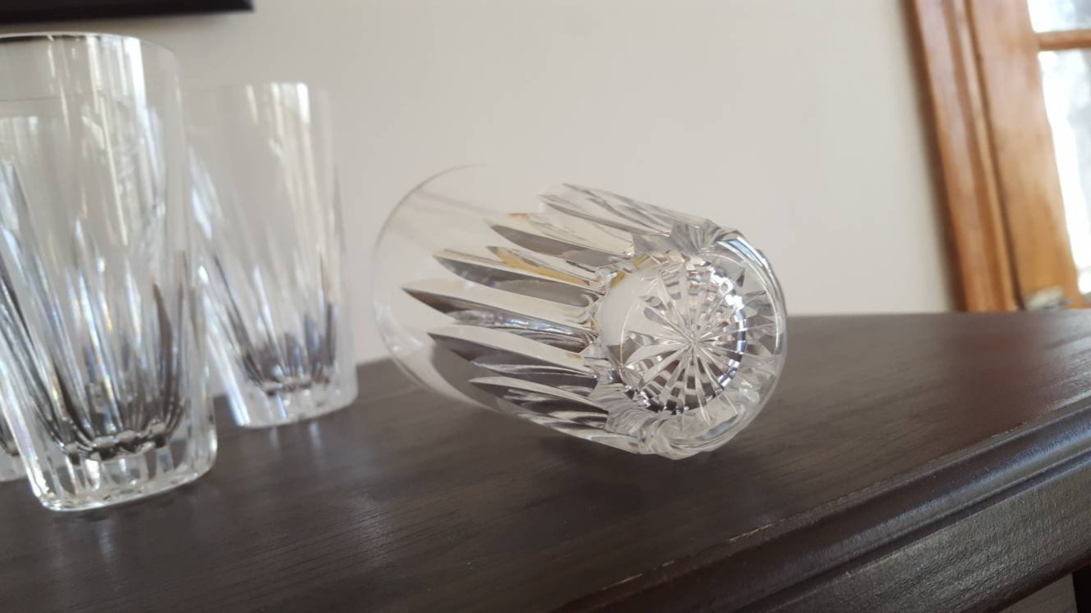 Vintage Crystal Tumblers Set of 7 Handblown Crystal 10 Oz Etsy