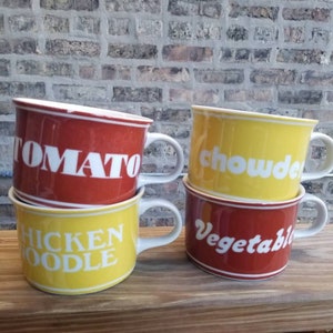 Adorable Vintage Soup Mugs set of 4