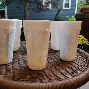 Kolonie Ernte Traubenmilch GlasBecher, Set von 6, Kolonie Glas von Indiana Glass