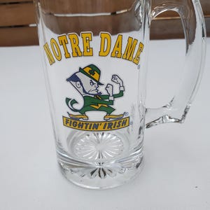 Vintage Notre Dame Beer Mug, Fighting Irish Mug