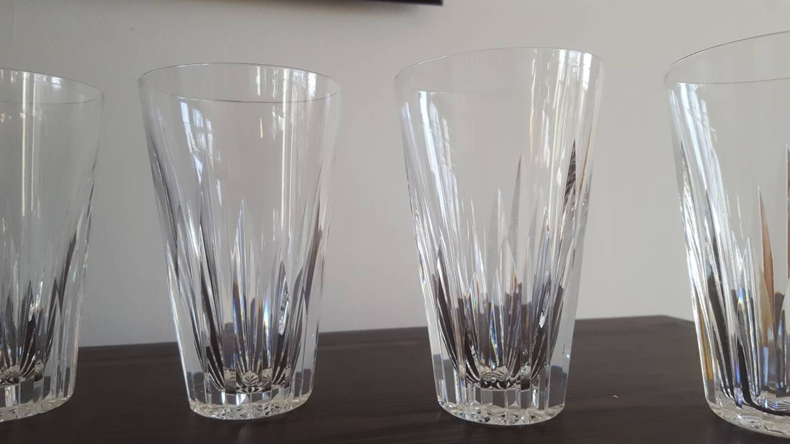 Vintage Crystal Tumblers Set of 7 Handblown Crystal 10 Oz Etsy