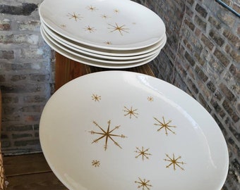 Mid Century Star Glow Dinner Plate Set, Royal China, Set of 6