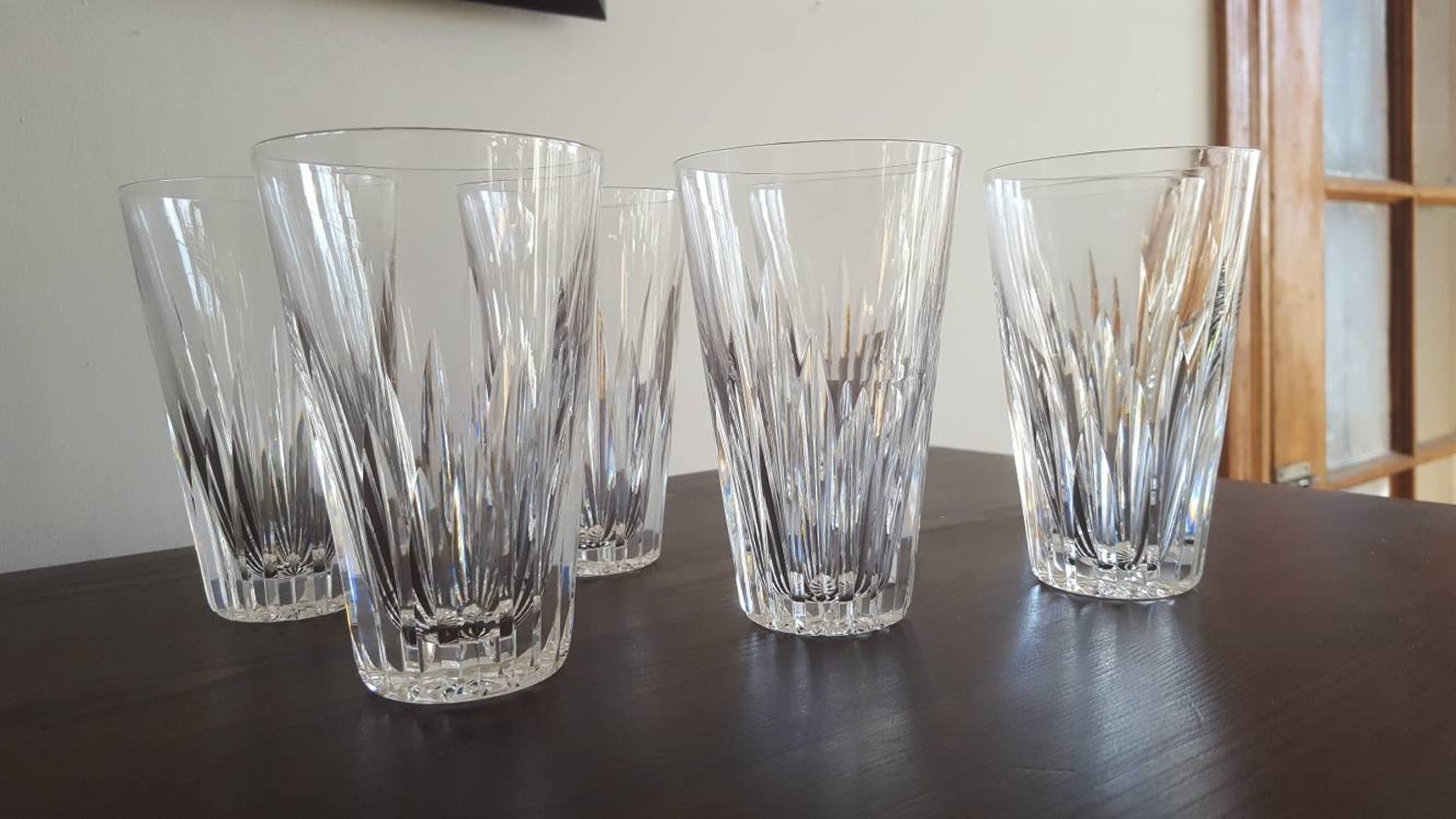 Vintage Crystal Tumblers Set of 7 Handblown Crystal 10 Oz Etsy