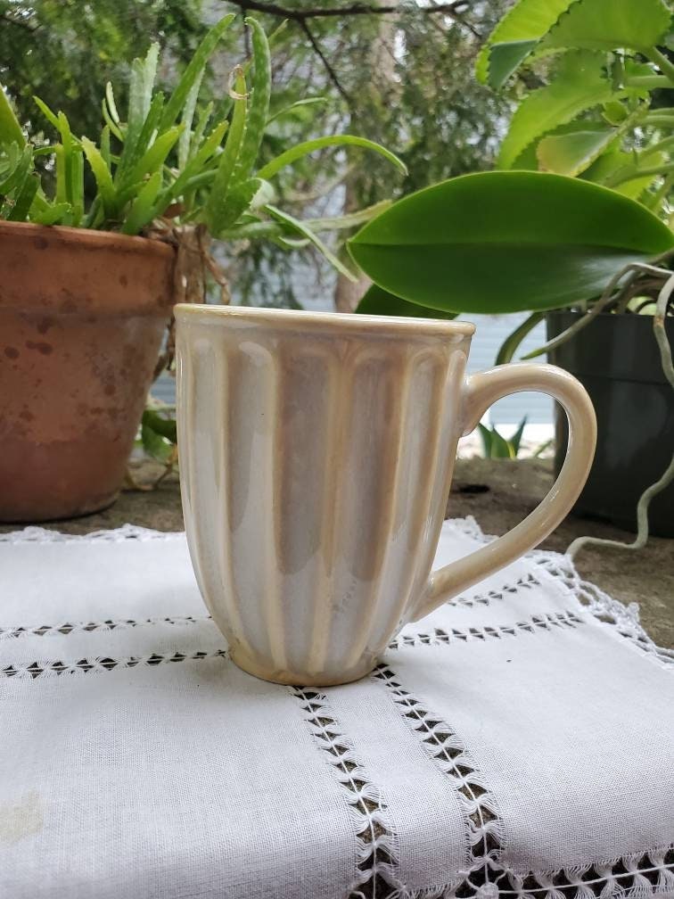 1pc Striped Glass Coffee Mug, For Cafe Latte, Iced Coffee, Cold Brew,  Mocha, Classic Retro Style, Home Use