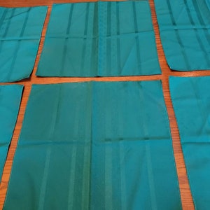 Vintage Set of 8 Green Napkins, Polyester Napkins