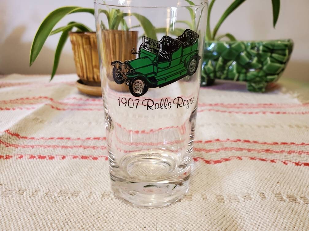 Vintage 1907 Rolls Royce Glass Collectors Glass Classic Cars Etsy