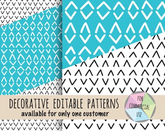 V Boho Pattern, Digital Seamless Patterns, Boho Pattern, Pattern for Napkins, Textiles, Pillows, etc., Geometric Design, Instant Download