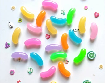 Mix Colors Jelly Beans Fridge Magnets - set of 6 or 7, Jelly Magnets, Rainbow Magnets, Kitchen Decor, Memo Board Magnets