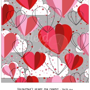 Valentine's hearts, Digital Seamless Patterns, Patterns for Napkins, Textiles, Papers for Gift Wrapping, etc., Patterns with Hearts image 4