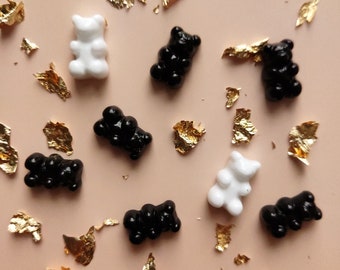 Resin Black and White Bear Fridge Magnets - set of 4, Choose Style, Animal magnets