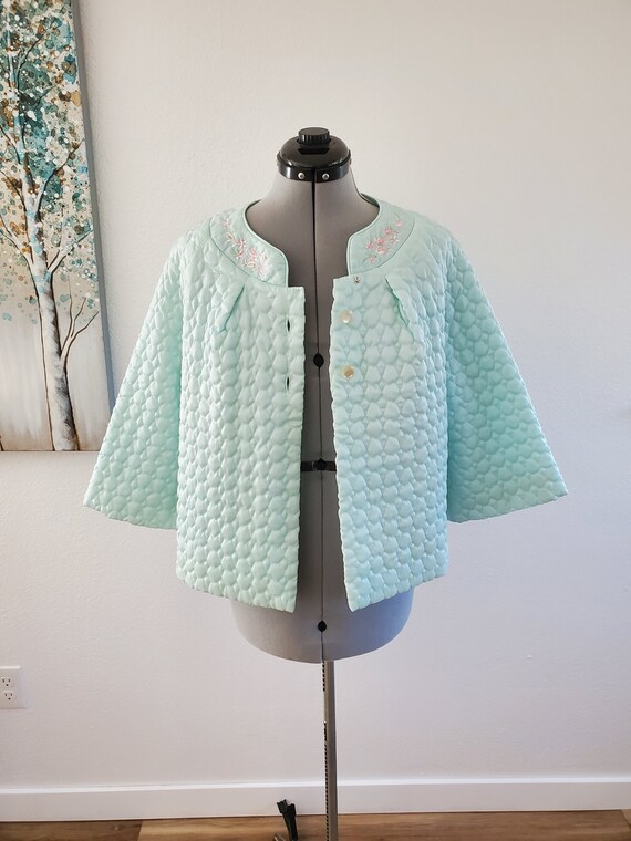 Fabulous 50s or 60s Soft Blue Barbizon Quilted Ny… - image 3