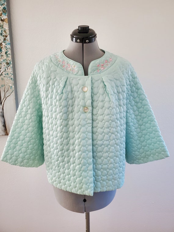 Fabulous 50s or 60s Soft Blue Barbizon Quilted Ny… - image 8