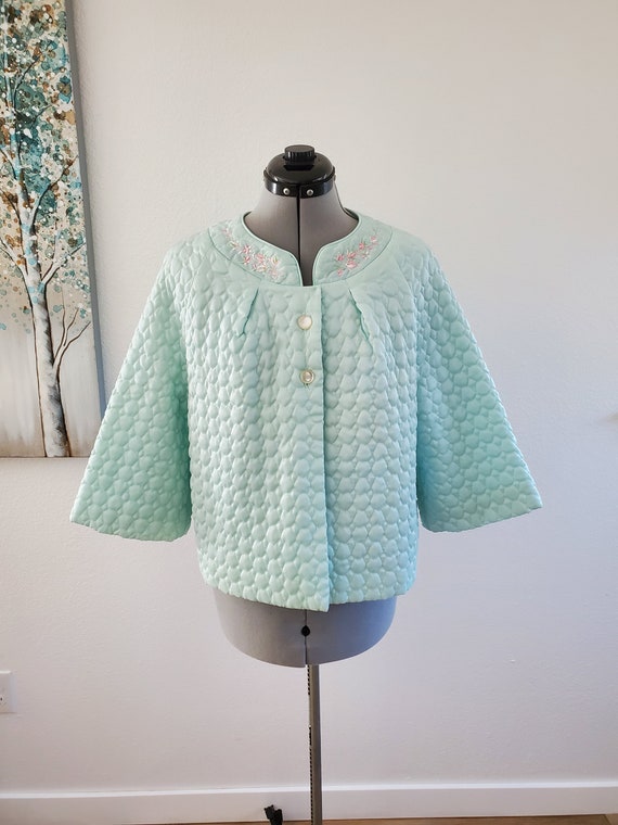 Fabulous 50s or 60s Soft Blue Barbizon Quilted Ny… - image 2