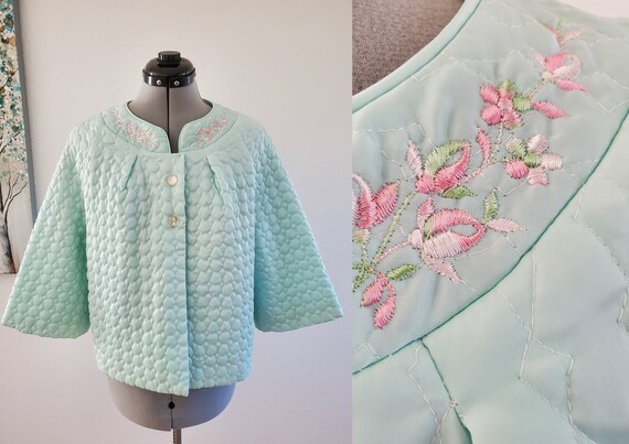 Fabulous 50s or 60s Soft Blue Barbizon Quilted Ny… - image 1