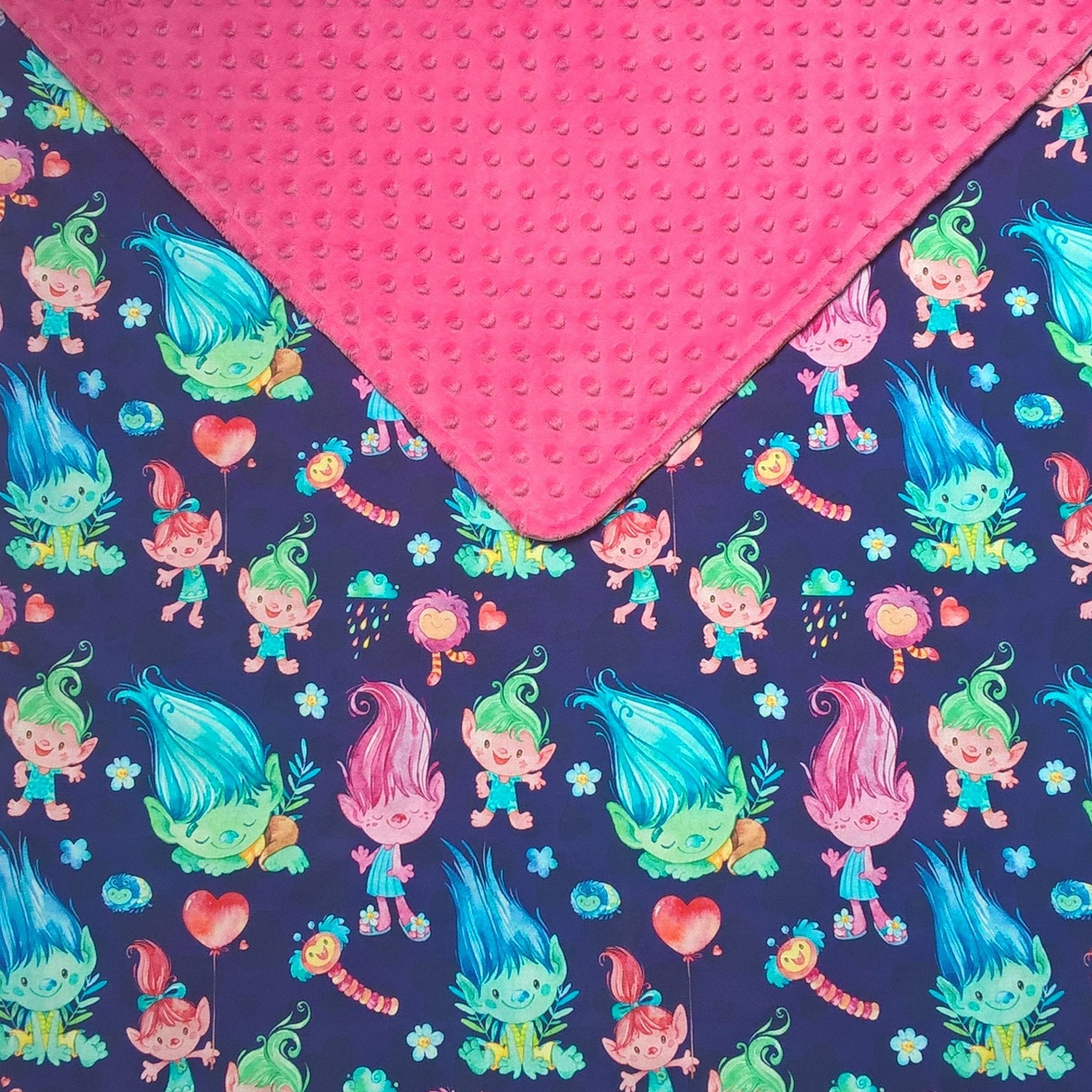 Trolls Baby Shower Gift Personalized Girl Blanket With 50
