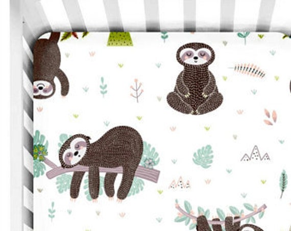 sloth crib bedding