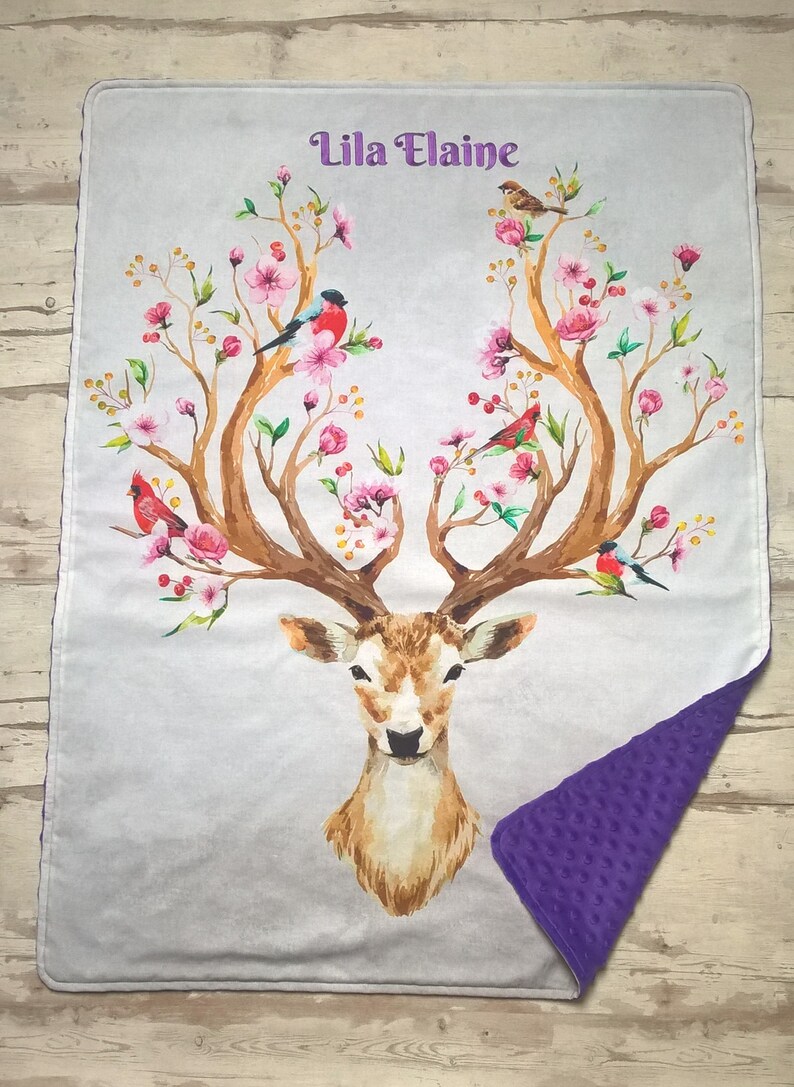 personalized deer baby blanket